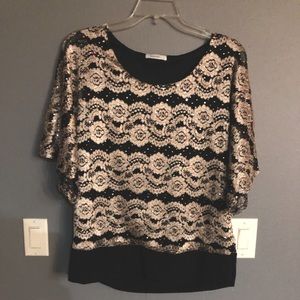 Dress Barn new black/gold fancy top